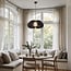 pendant light Rorka - black slats with diffuser
