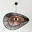 pendant light Ravena - hand-woven in black and natural tones