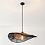 pendant light Ravena - hand-woven in black and natural tones