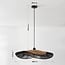 pendant light Ravena - hand-woven in black and natural tones
