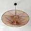 Pendant light with double shade made of handwoven paper in natural colour - Orana