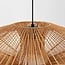Pendant light with double shade made of handwoven paper in natural colour - Orana