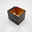 Modern square wall lamp Avi in black with gold interior