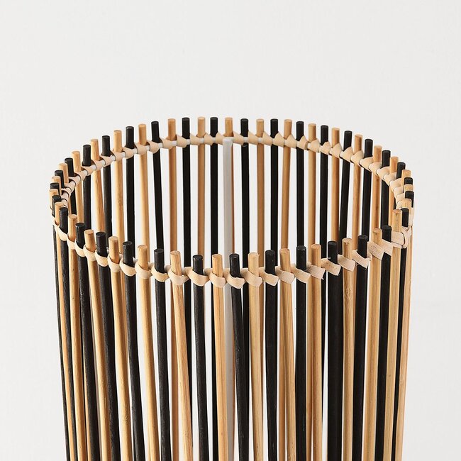 Lori bamboo floor lamp in black and natural