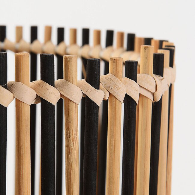 Bamboo floor lamp in black and natural - Lori
