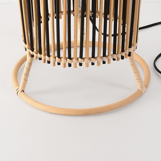 Lori bamboo floor lamp in black and natural