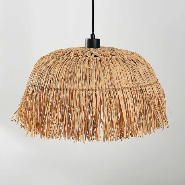 Pendant light Laria made of natural hand-woven raffia paper
