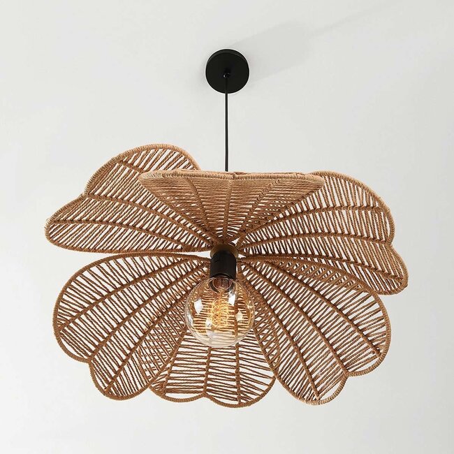 Pendant light made from natural cotton rope - Solune