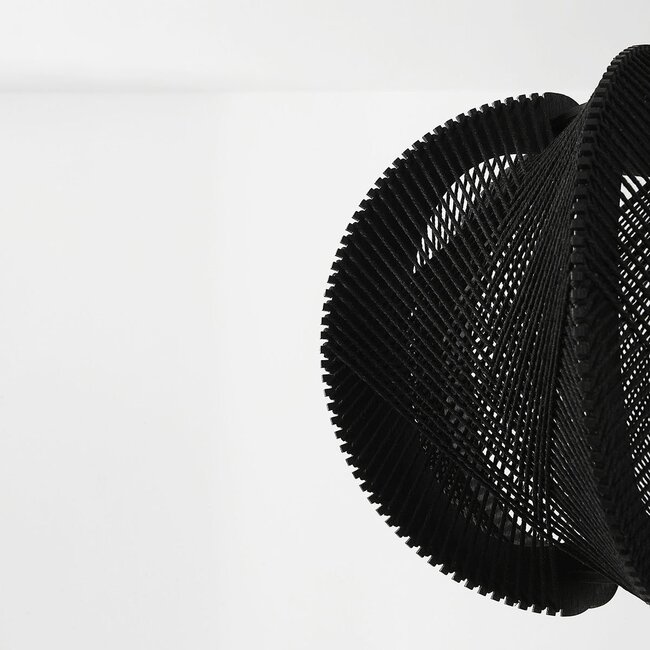 Pendant light made of cotton rope in black - Wildlum