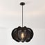 Pendant light made of cotton rope in black - Wildlum