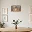 Pendant light Lora in black and natural bamboo