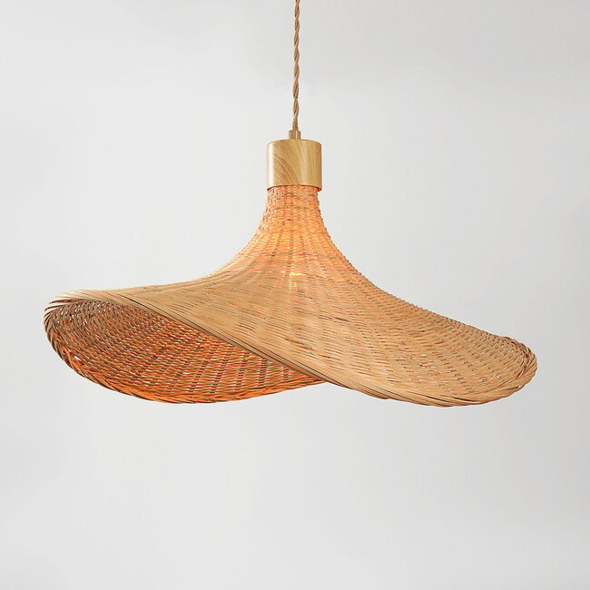 Pendant light with natural bamboo shade 53 cm - Flima