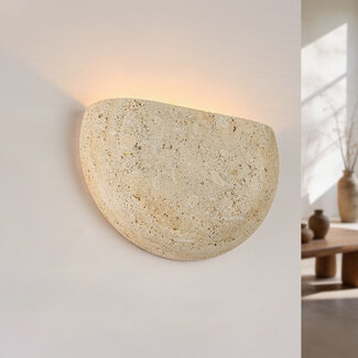 Wall light made of travertine (natural stone) with semi-circular design - Teros