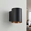 Modern wall lamp Jen in black with gold interior
