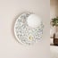 Round wall lamp Velo in cement and opal-white glass, terrazzo look