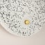 Round wall lamp Velo in cement and opal-white glass, terrazzo look