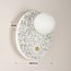 Round wall lamp Velo in cement and opal-white glass, terrazzo look