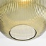 3-light pendant light Elisa in ribbed glass - green