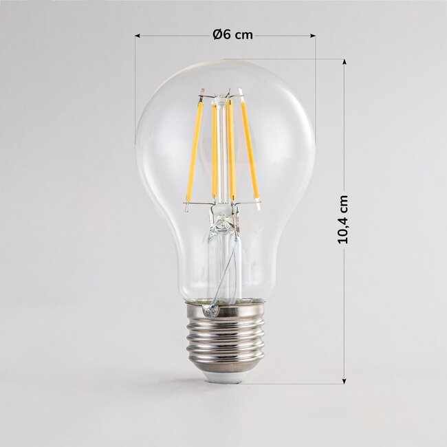 4.5W & 7W  filament lamp, 2700K, clear glass Ø60, 3-steps dimmable