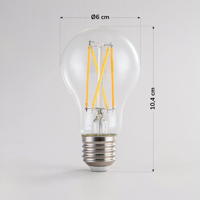 Clear glass dim-to-warm LED filament bulb - 7W or 9W
