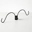 Metal ring with hanging hooks for poles
