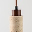 pendant light Oreno - travertine (natural stone) and wood, including light source