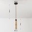 pendant light Oreno - travertine (natural stone) and wood, including light source