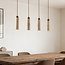 4-light pendant light Oreno made of travertine (natural stone) and wood incl. Philips bulb