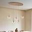 5-light pendant light Alea - beige with clear glass globes