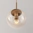 5-light pendant light Alea - beige with clear glass globes