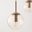 Modern Alea pendant light in beige with transparent glass spheres, 5 lights