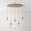 5-light pendant light Alea - beige with clear glass globes
