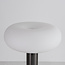 Rechargeable table lamp Zarya black chrome with touch dimmer switch, opal white glass and charging station