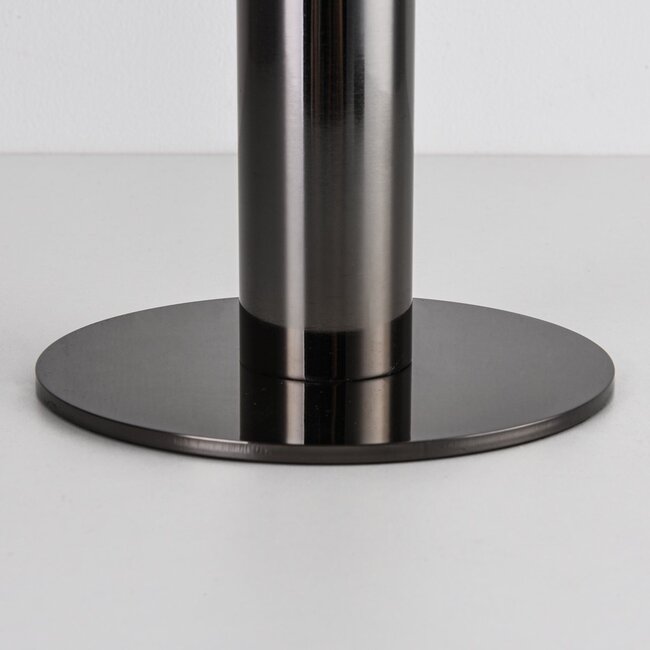 Rechargeable table lamp Zarya black chrome with touch dimmer switch, opal white glass and charging station