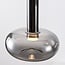 5-light pendant light Valira - black chrome with smoked glass, remote control and dimmable