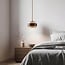 Natural pendant light Travé in travertine (natural stone) and wood