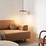 Japandi pendant light Travano - travertine (natural stone) and wood