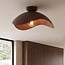 ceiling light Casthano Ø46 cm - walnut-look metal shade