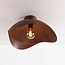 Modern ceiling light Casthano made of metal with walnut look Ø46 cm