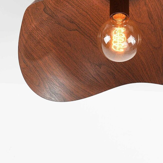Modern ceiling light Casthano made of metal with walnut look Ø46 cm