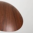 Japandi pendant light Zongse with metal shade in walnut look Ø56 cm
