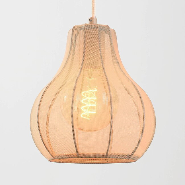 4-light Japandi pendant light Senji sand taupe with linen shades