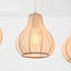 3-light Japandi pendant light Senji - sand taupe with linen shades