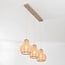 3-light Japandi pendant light Senji - sand taupe with linen shades