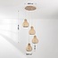 4-light Japandi pendant light Senji sand taupe with linen shades