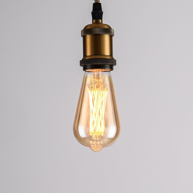 4.5W lamp with cross filament, 2200K, Amber glass, Ø64 - dimmable