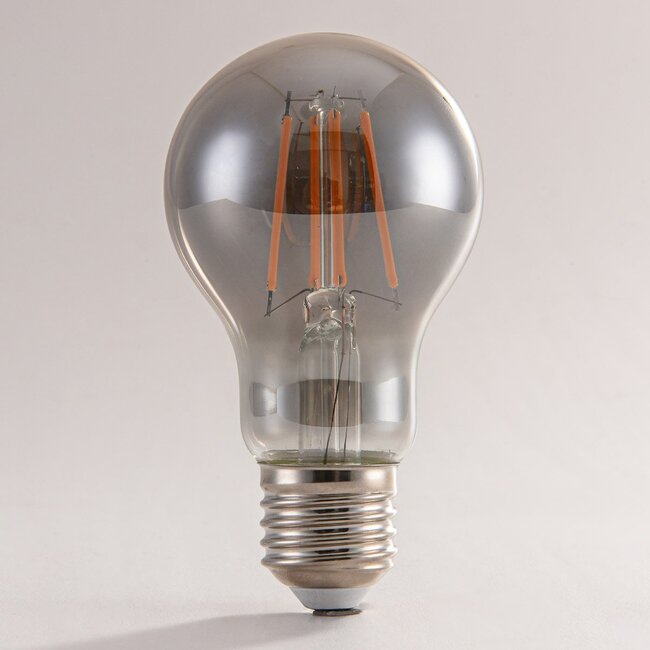 E27 dimmable filament LED lamp, Ø60mm, 8.5W, smoke glass