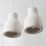 3-light pendant light Hikari Wabi Sabi - white stone effect