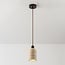 Japandi pendant light Voro - travertine (natural stone) and wood