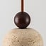 Japandi pendant light Voro - travertine (natural stone) and wood